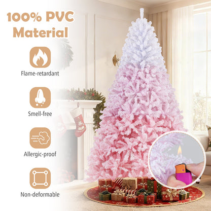 5/6/7/8 FT Artificial Christmas Tree with Warm White LED Lights and 8 Modes for Holiday