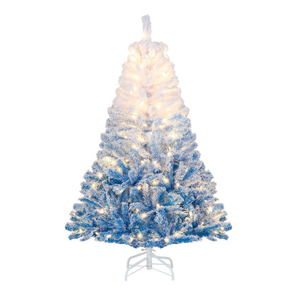 5/6/7/8 FT Artificial Christmas Tree with Warm White LED Lights and 8 Modes