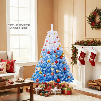 5/6/7/8 FT Artificial Christmas Tree with Warm White LED Lights and 8 Modes