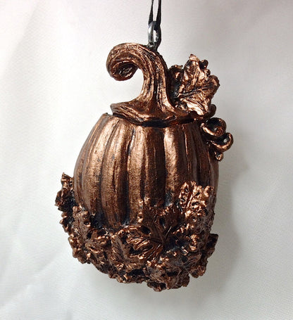Jack O' Lantern Ornament, Hand Painted Resin Sculpture | Gothic Halloween Pumpkin Figurine | Dark Witchy Art for Spooky Holiday Decor