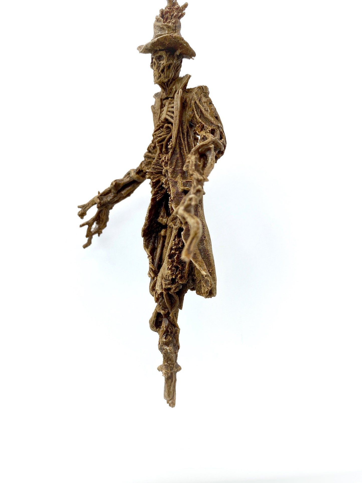 Scarecrow Ornament, Hand Painted Resin Sculpture | Gothic Halloween Nightmare Creature Figurine | Dark Folklore Art for Spooky Holiday Decor