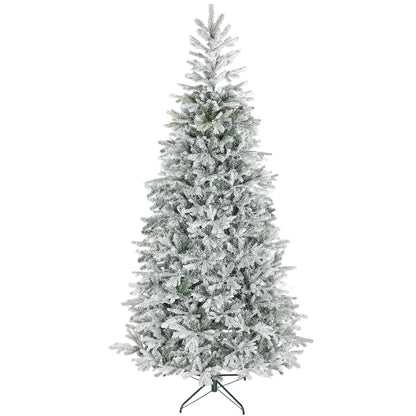 HOMCOM 9 ft Artificial Frosted Christmas Tree