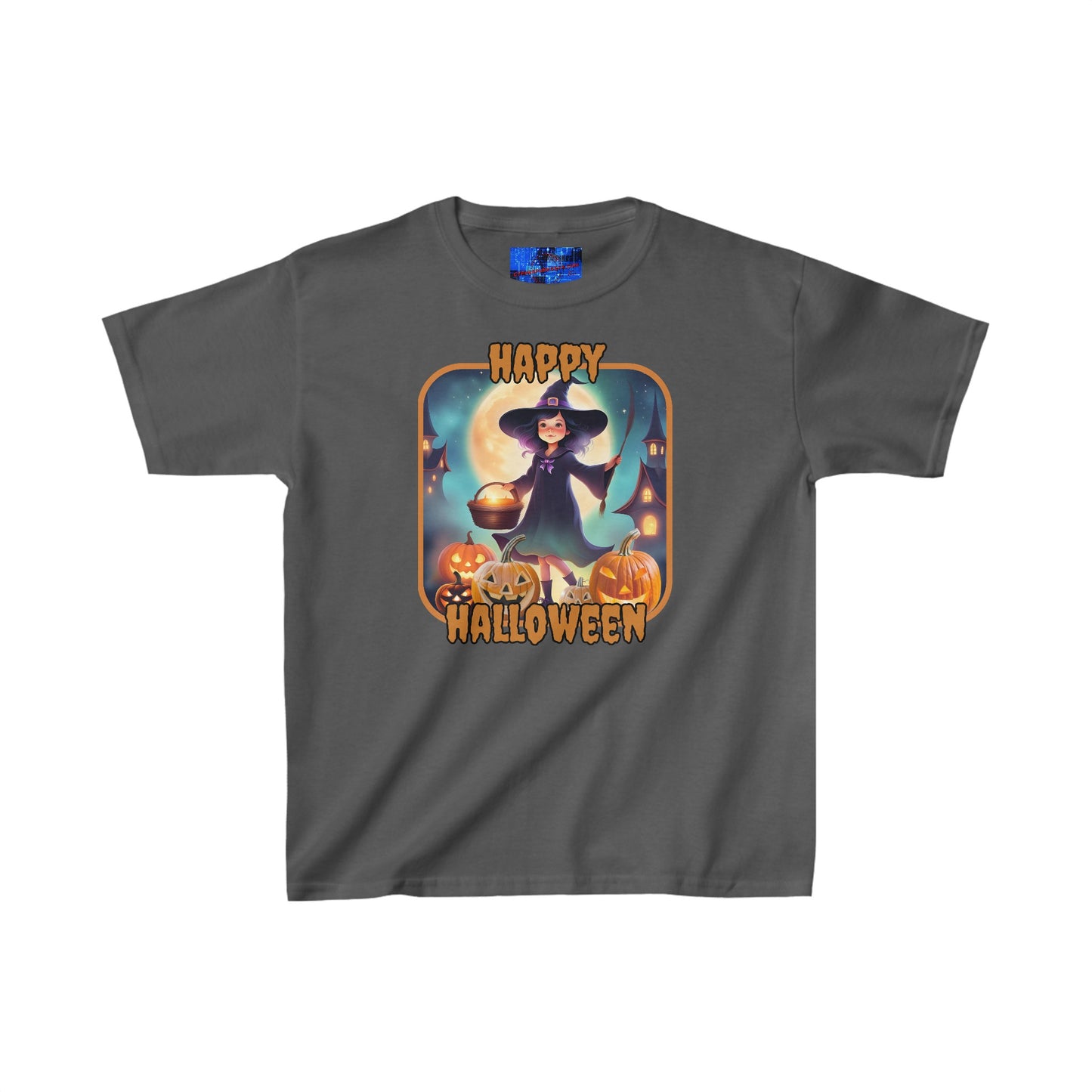 Happy Halloween Little Witch ORfont Kids Heavy Cotton™ Tee by cypherpunkgear