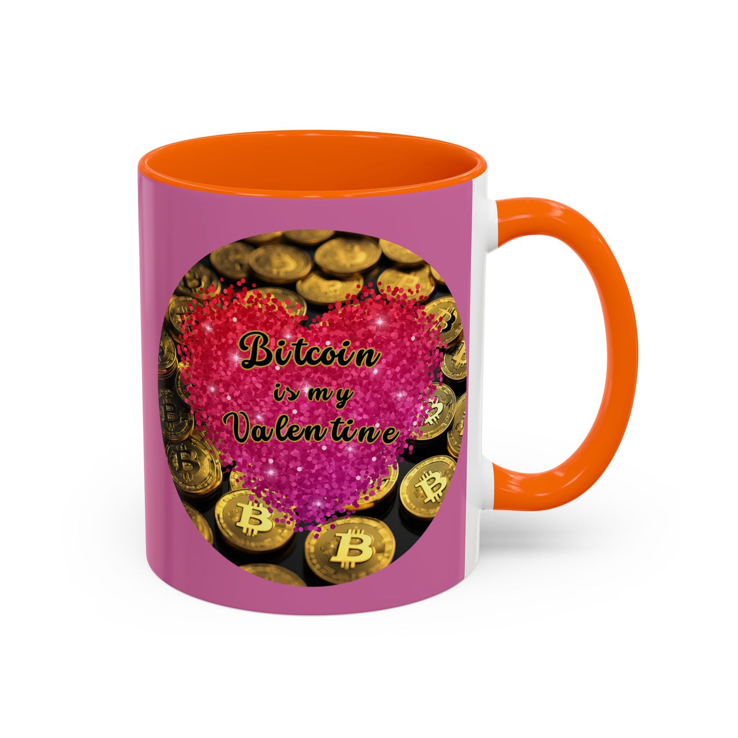 Bitcoin is My Valentine Pink Accent Mug by cypherpunkgear.com