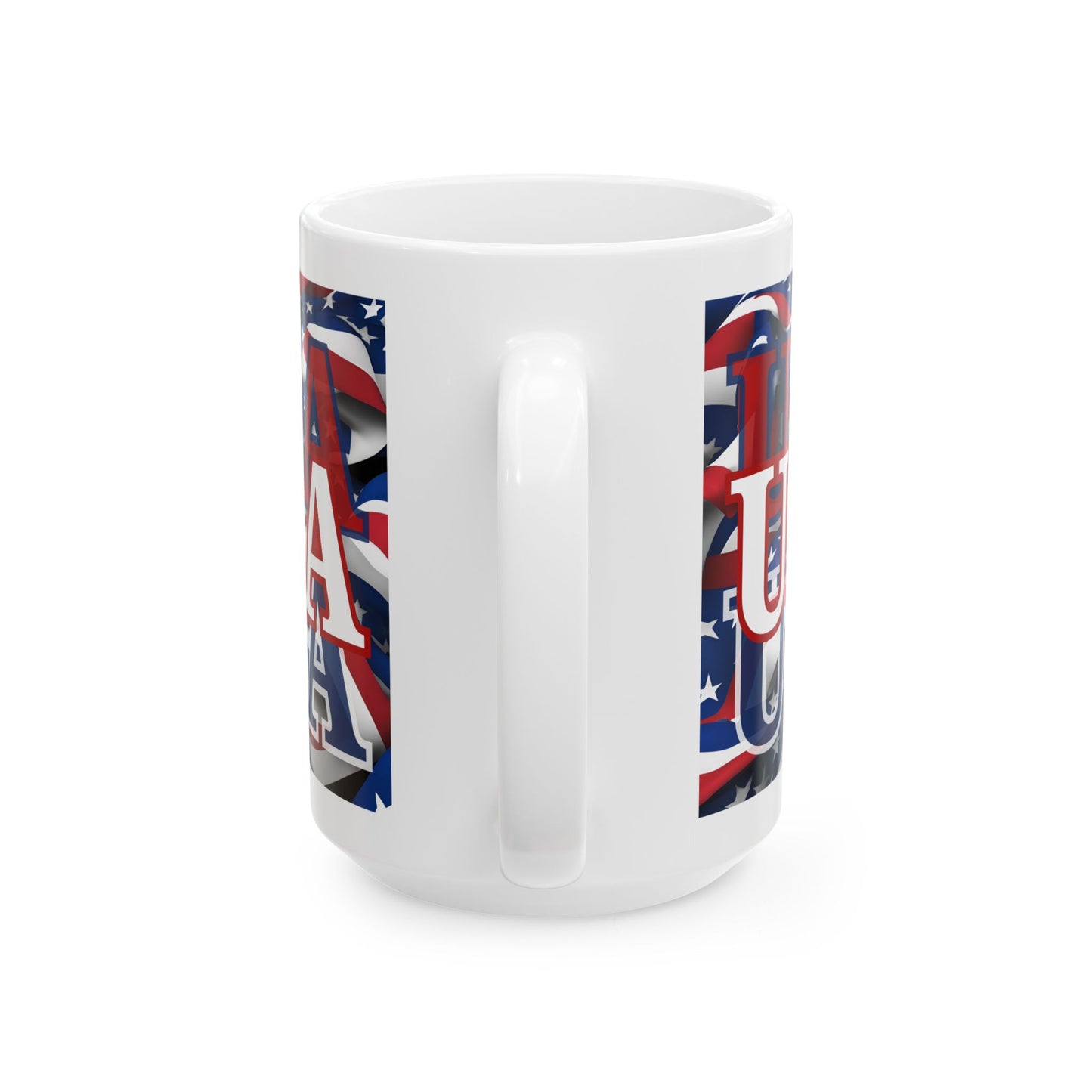 USA White font Center Patriot White Mug by cypherpunkgear.com