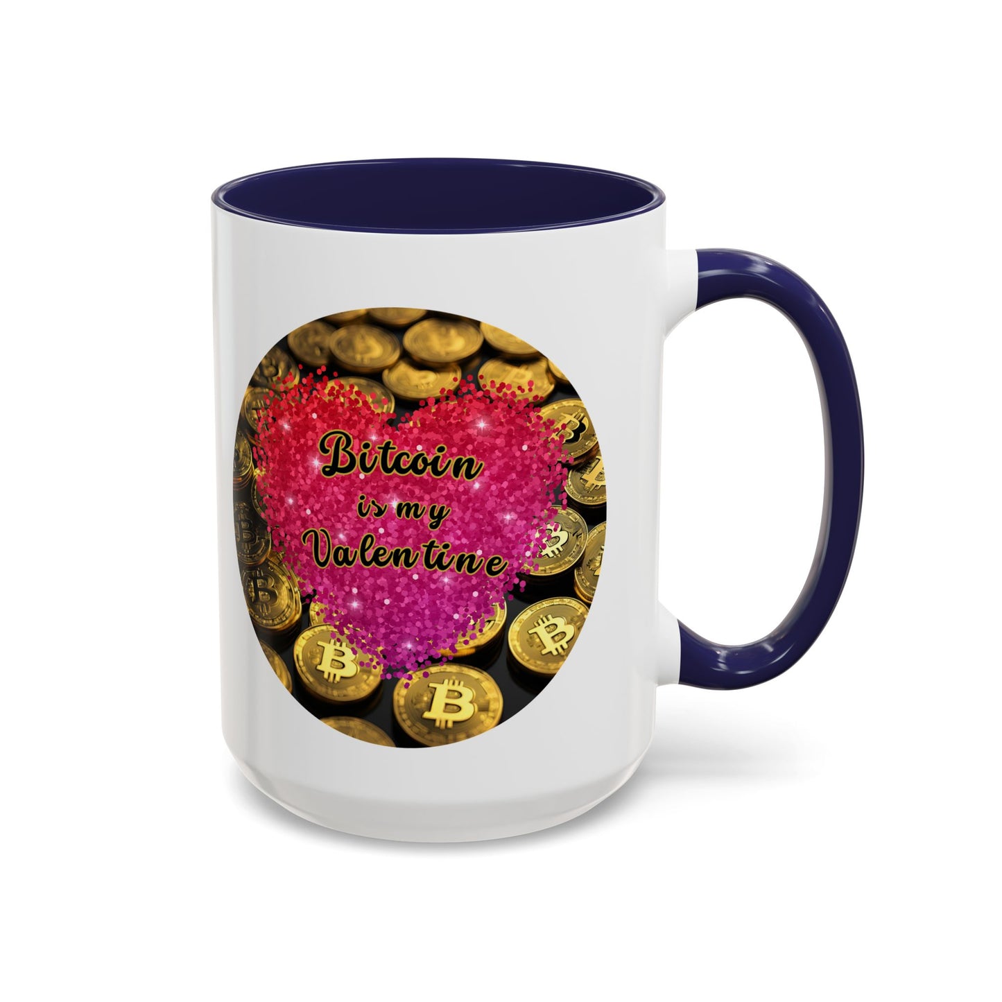 Bitcoin is My Valentine White Accent Mug by cypherpunkgear.com