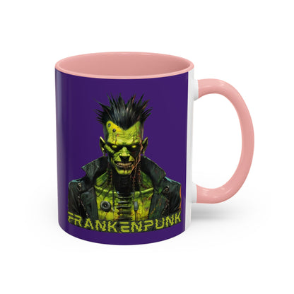 Frankenpunk Purple Accent Mug by CreepyCrafts.boo