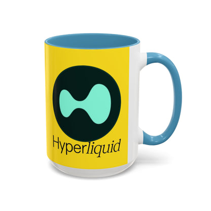 Hyperliquid Black font Yellow Accent Mug by cypherpunkgear.com