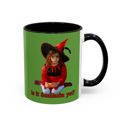 Is it Samhain yet? Green Accent Mug by CreepyCrafts.boo