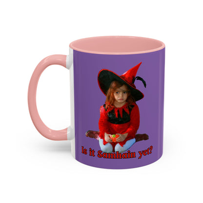 Is it Samhain yet? Light Purple Accent Mug by CreepyCrafts.boo