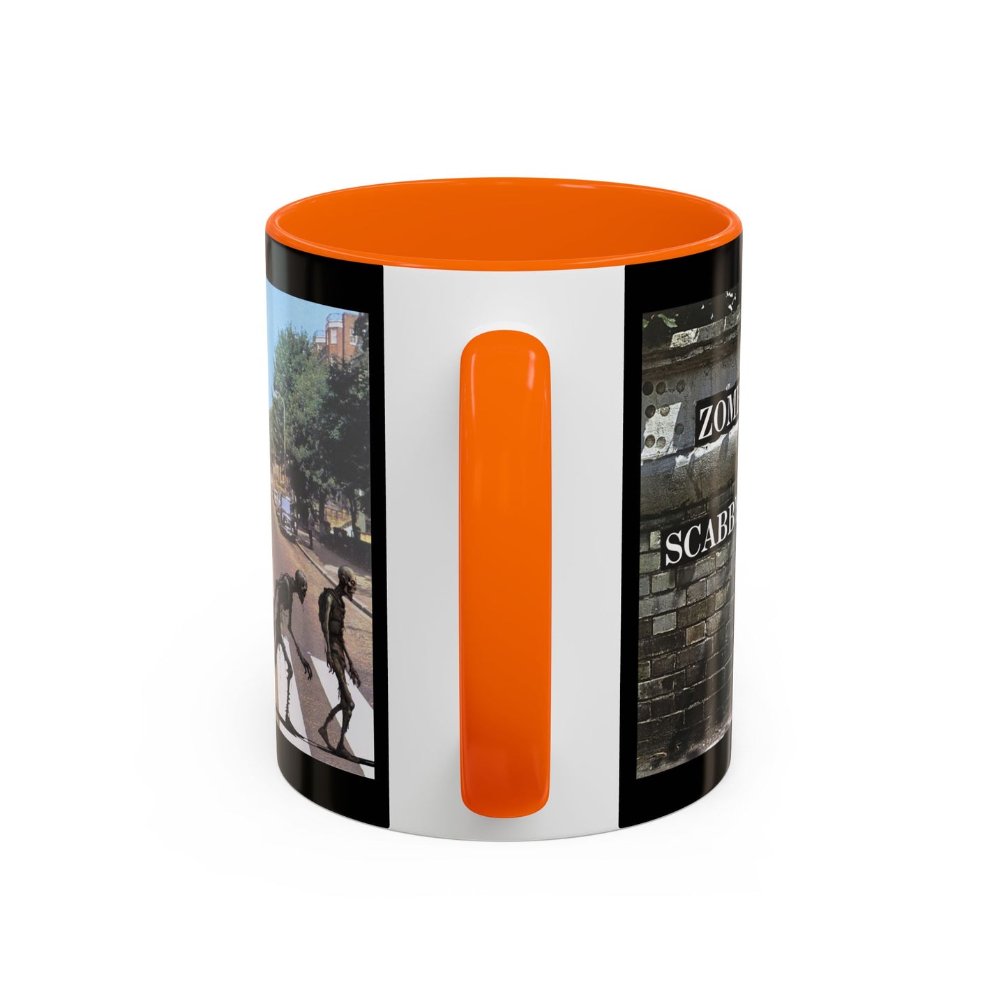 2-sided, Scabby Road Black Accent Mug by CreepyCrafts.boo