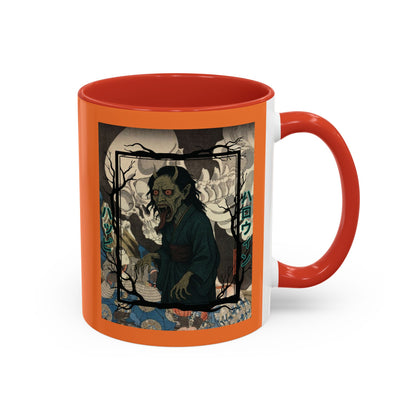 Yōkai Happy Halloween Orange Accent Mug by CreepyCrafts.boo