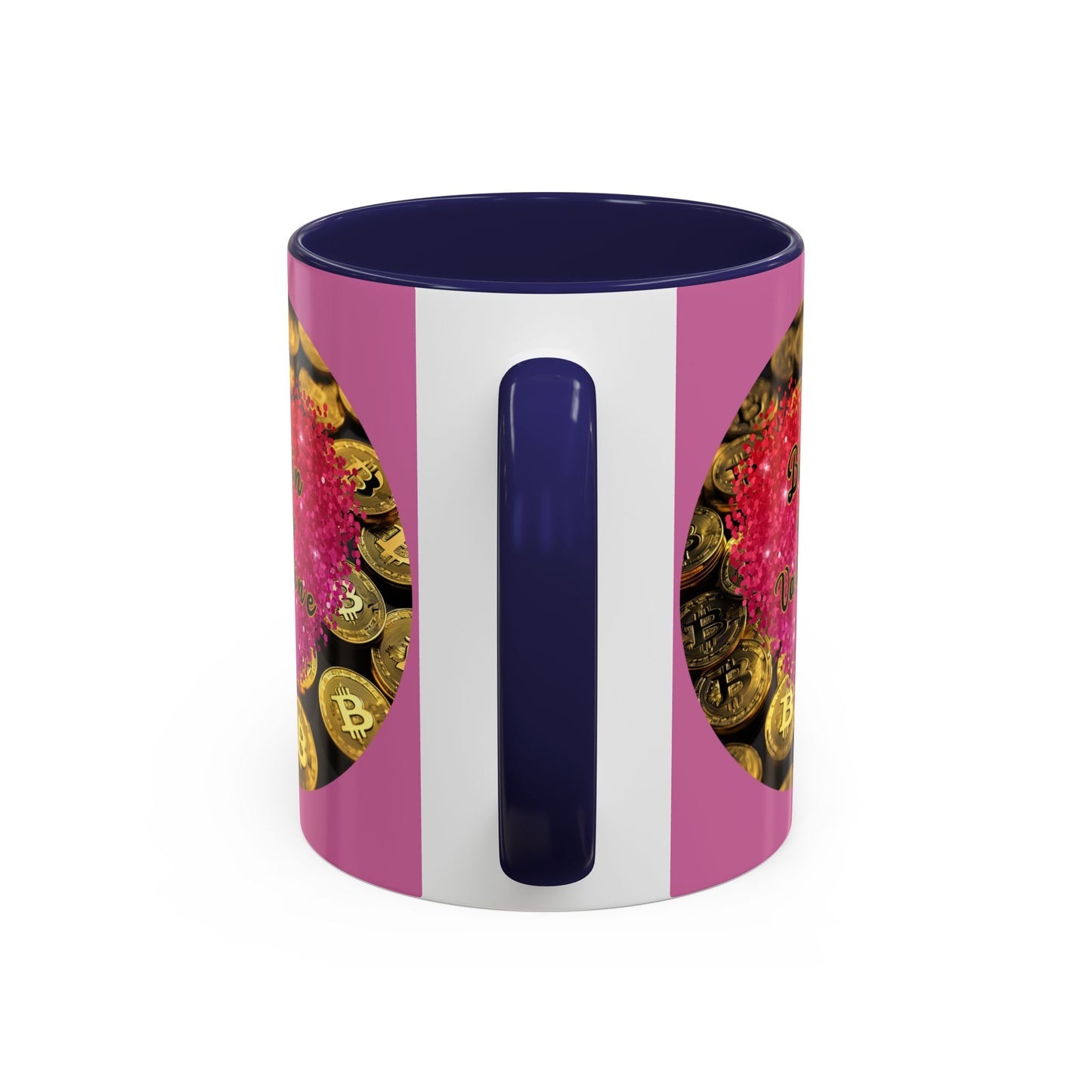 Bitcoin is My Valentine Pink Accent Mug by cypherpunkgear.com