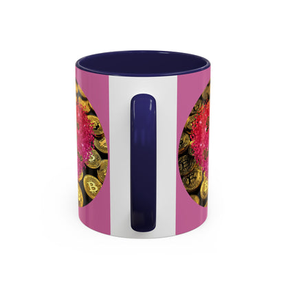 Bitcoin is My Valentine Pink Accent Mug by cypherpunkgear.com