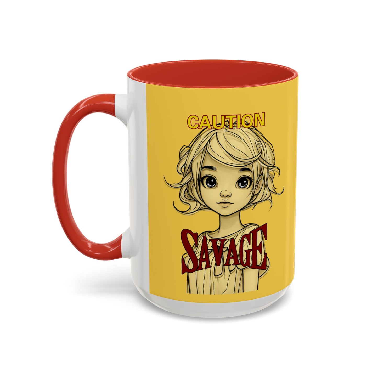Caution, Savage Yellow Accent Mug by cypherpunkgear.com