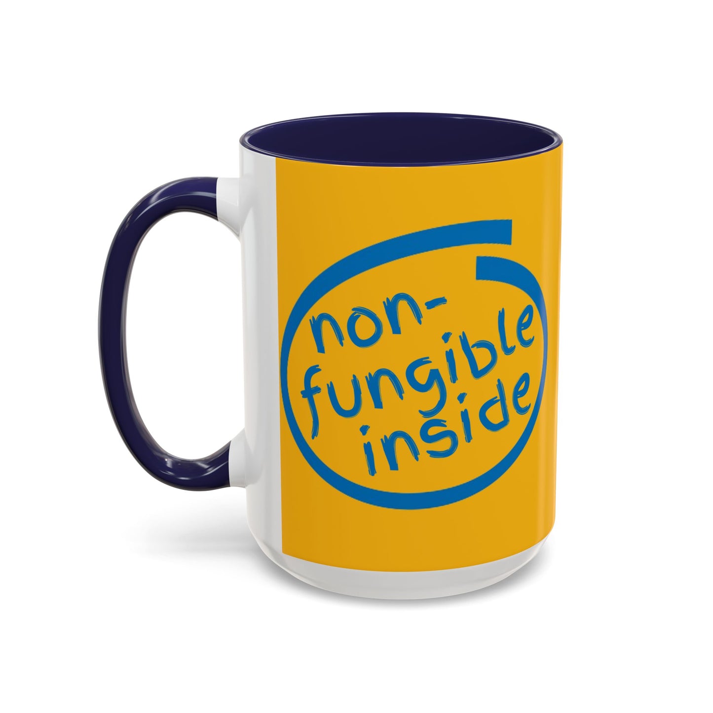 Non-Fungible Inside Yellow Accent Mug by cypherpunkgear.com