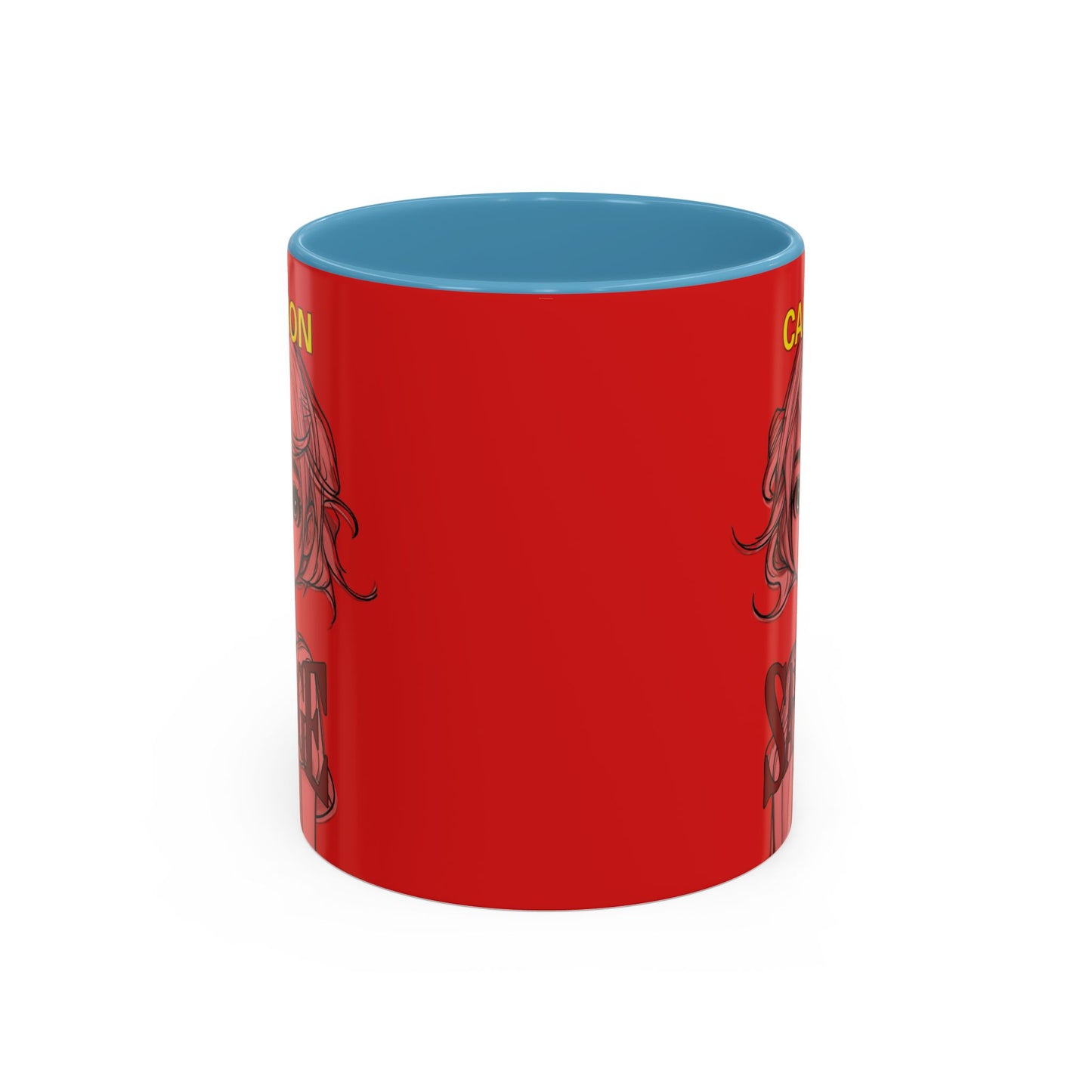 Caution, Savage Red Accent Mug by cypherpunkgear.com