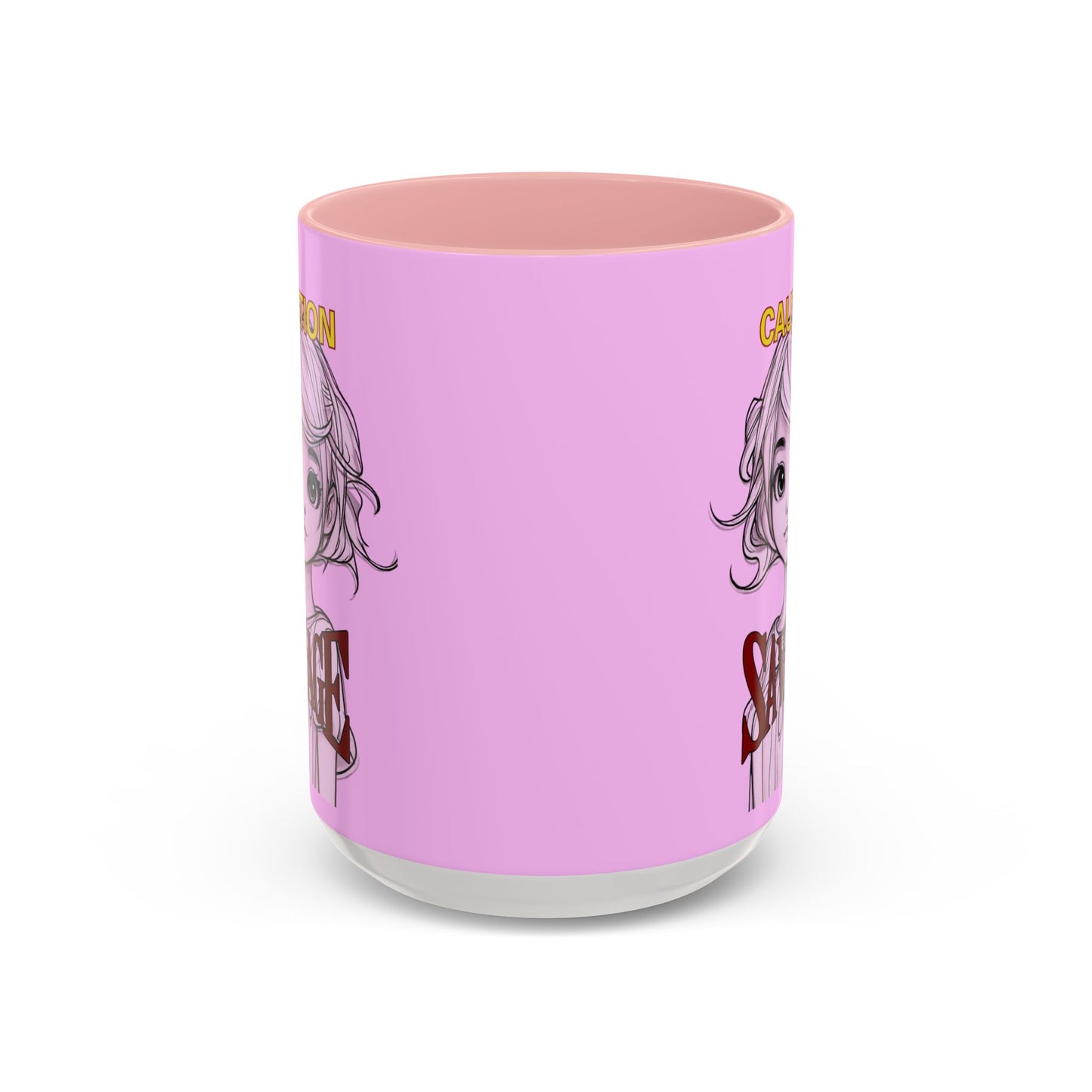 Caution, Savage Pink Accent Mug by cypherpunkgear.com