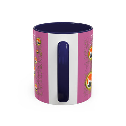 Monero (XMR) don't assume your freedoms are assured Pink Accent Mug by cypherpunkgear.com