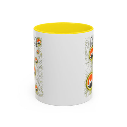 Monero (XMR) don't assume your freedoms are assured White Accent Mug by cypherpunkgear.com