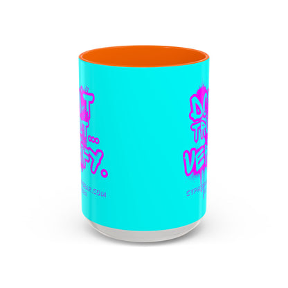 Don't Trust...Verify. Cyan Accent Mug by cypherpunkgear.com