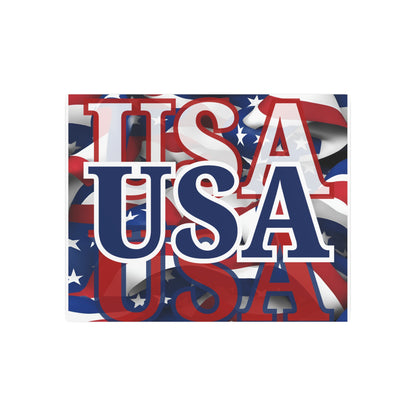 USA! USA! USA Blue Center Metal Art Sign by cypherpunkgear