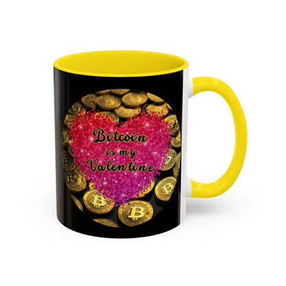 Bitcoin is My Valentine Black Accent Mug by cypherpunkgear.com