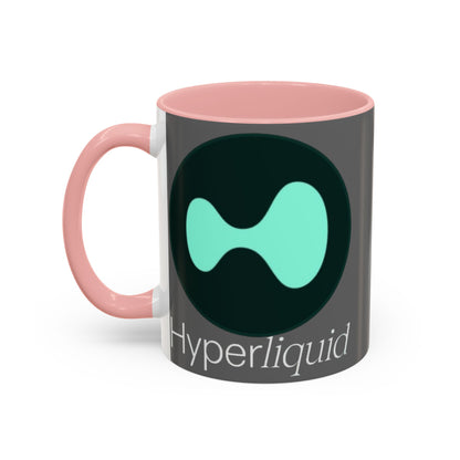 Hyperliquid White font Grey Accent Mug by cypherpunkgear.com