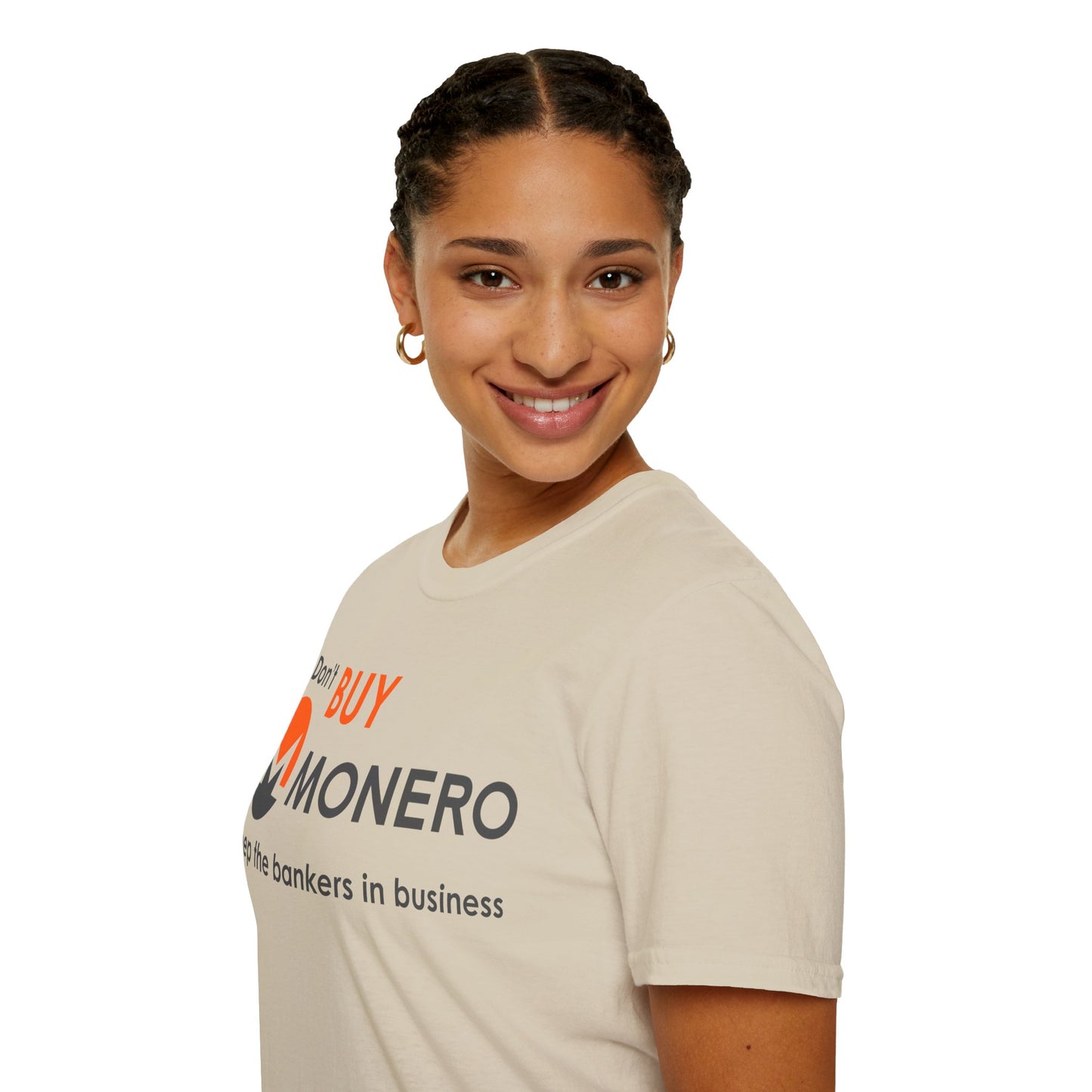 Don't buy Monero (XMR) Light colors Unisex T-Shirt by cypherpunkgear.com