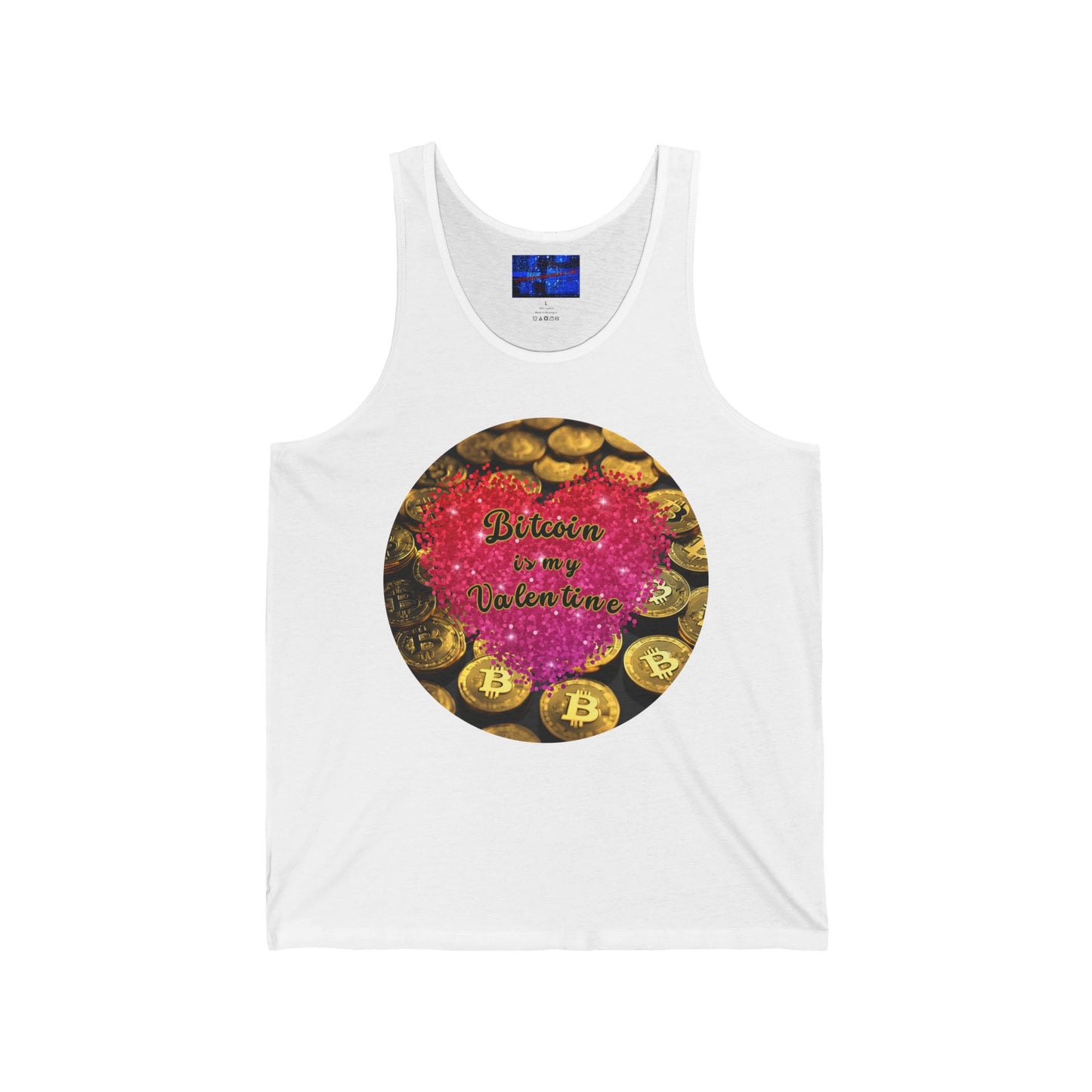 Bitcoin is My Valentine Unisex Jersey Tank Top by cypherpunkgear.com