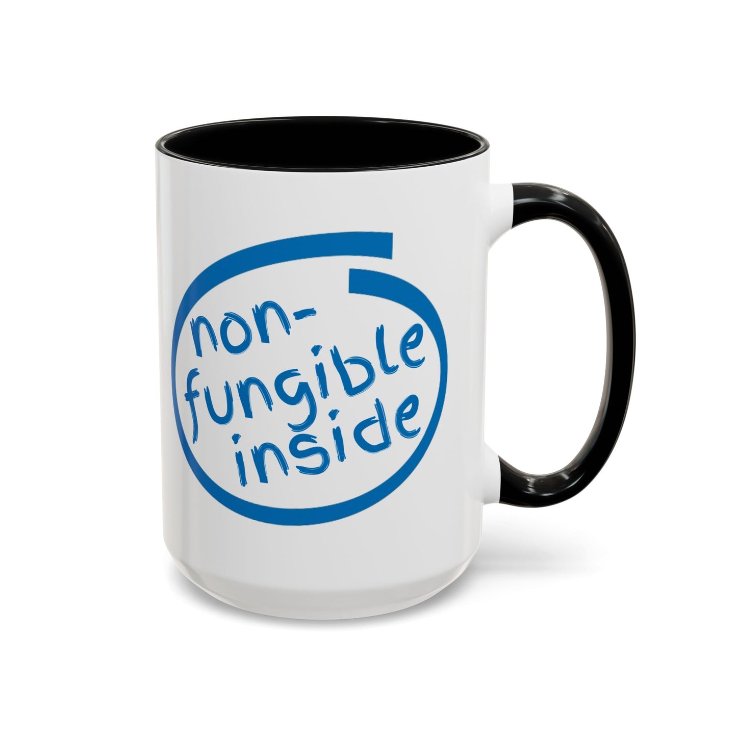 Non-Fungible Inside White Accent Mug by cypherpunkgear.com