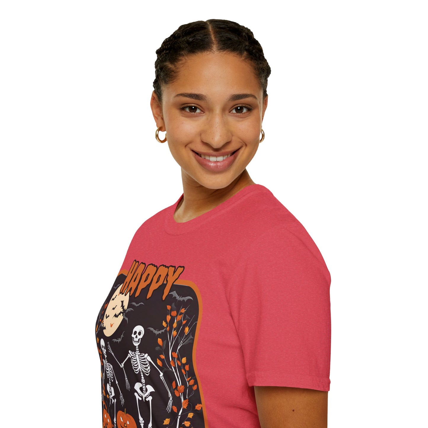 Spooktacular Skeletons of Halloween Light colors Unisex T-shirt by CreepyCrafts.boo