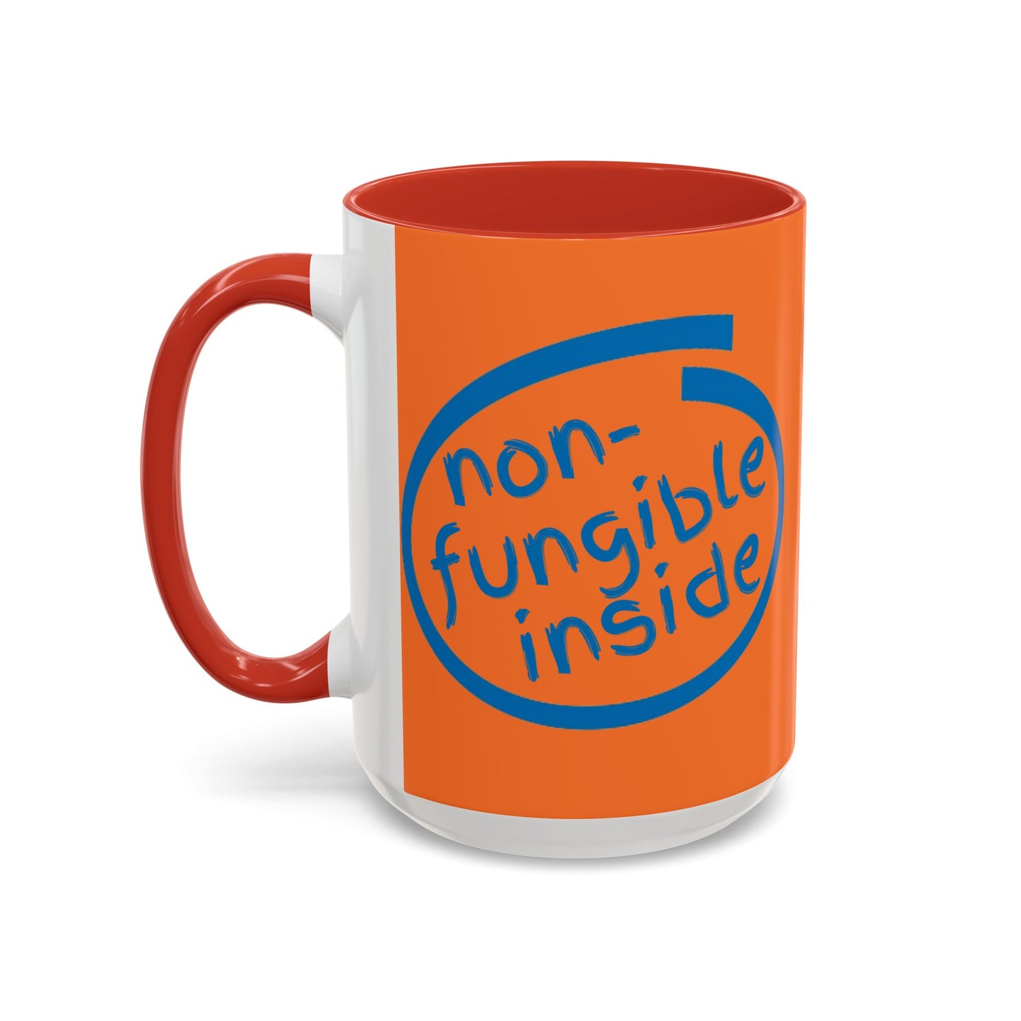 Non-Fungible Inside Orange Accent Mug by cypherpunkgear.com