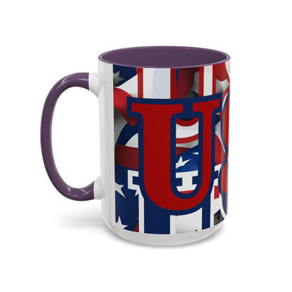 ¡EE.UU! ¡EE.UU! ¡EE.UU! ¡Patriota por cypherpunkgear! Taza de café decorativa (11, 15 oz)