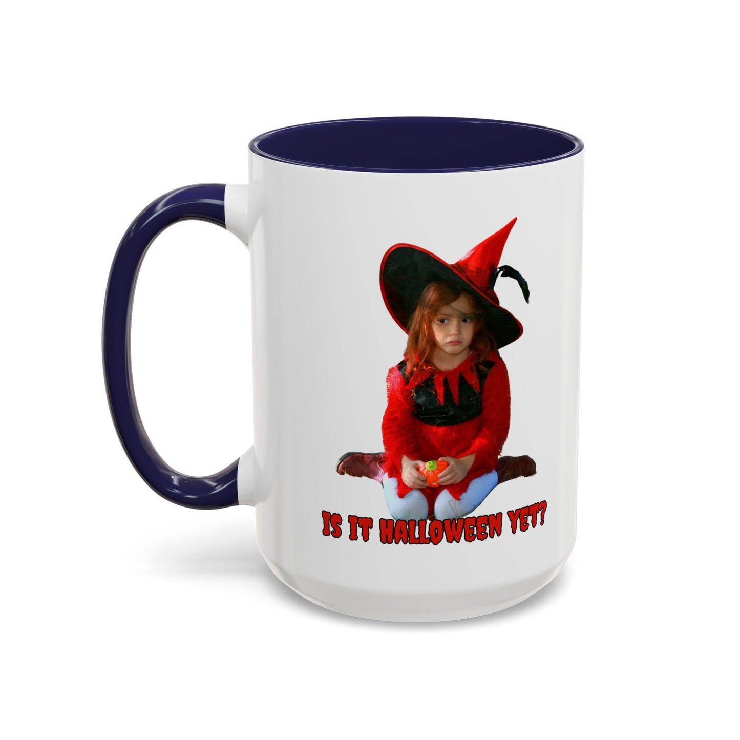 Is it Halloween yet? White Accent Mug by CreepyCrafts.boo