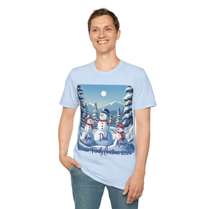 Snowman Family of 3 LTcolors Unisex T-Shirt by cypherpunkgear