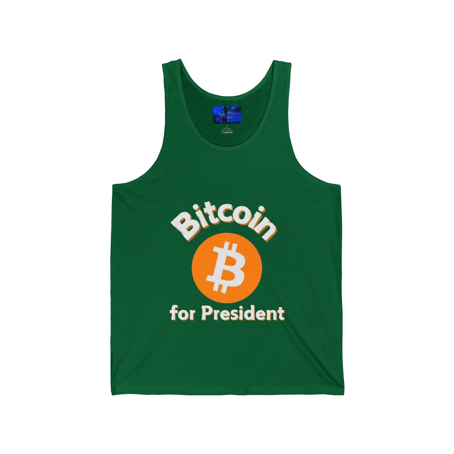 Bitcoin (BTC) for President Unisex Jersey Tank Top by cypherpunkgear