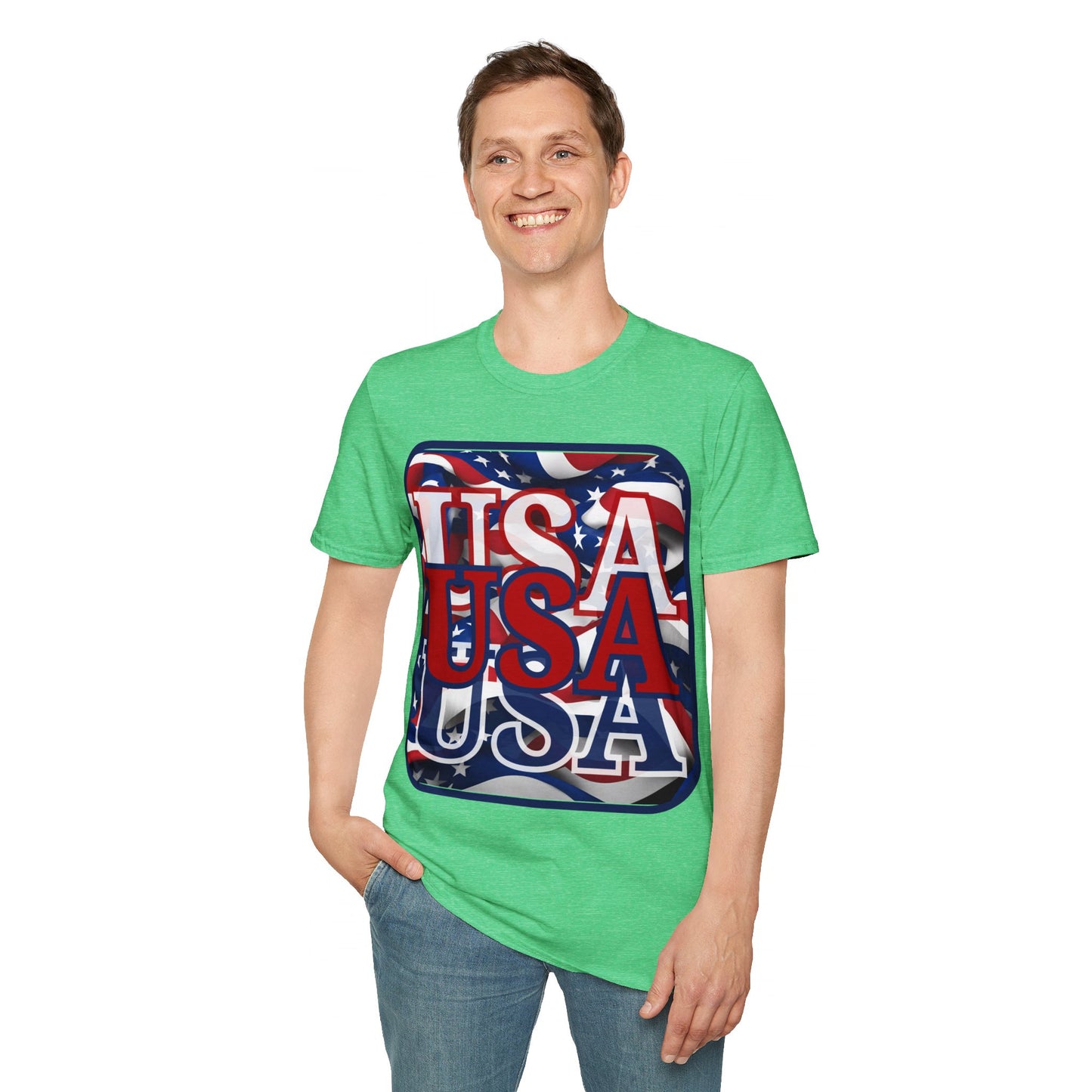 RED White and Blue USA Patriot DKcolors Unisex T-Shirt by cypherpunkgear