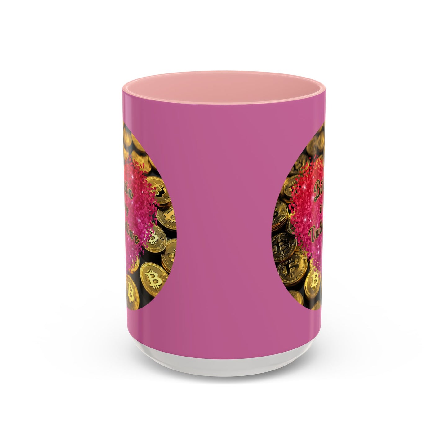 Bitcoin is My Valentine Pink Accent Mug by cypherpunkgear.com