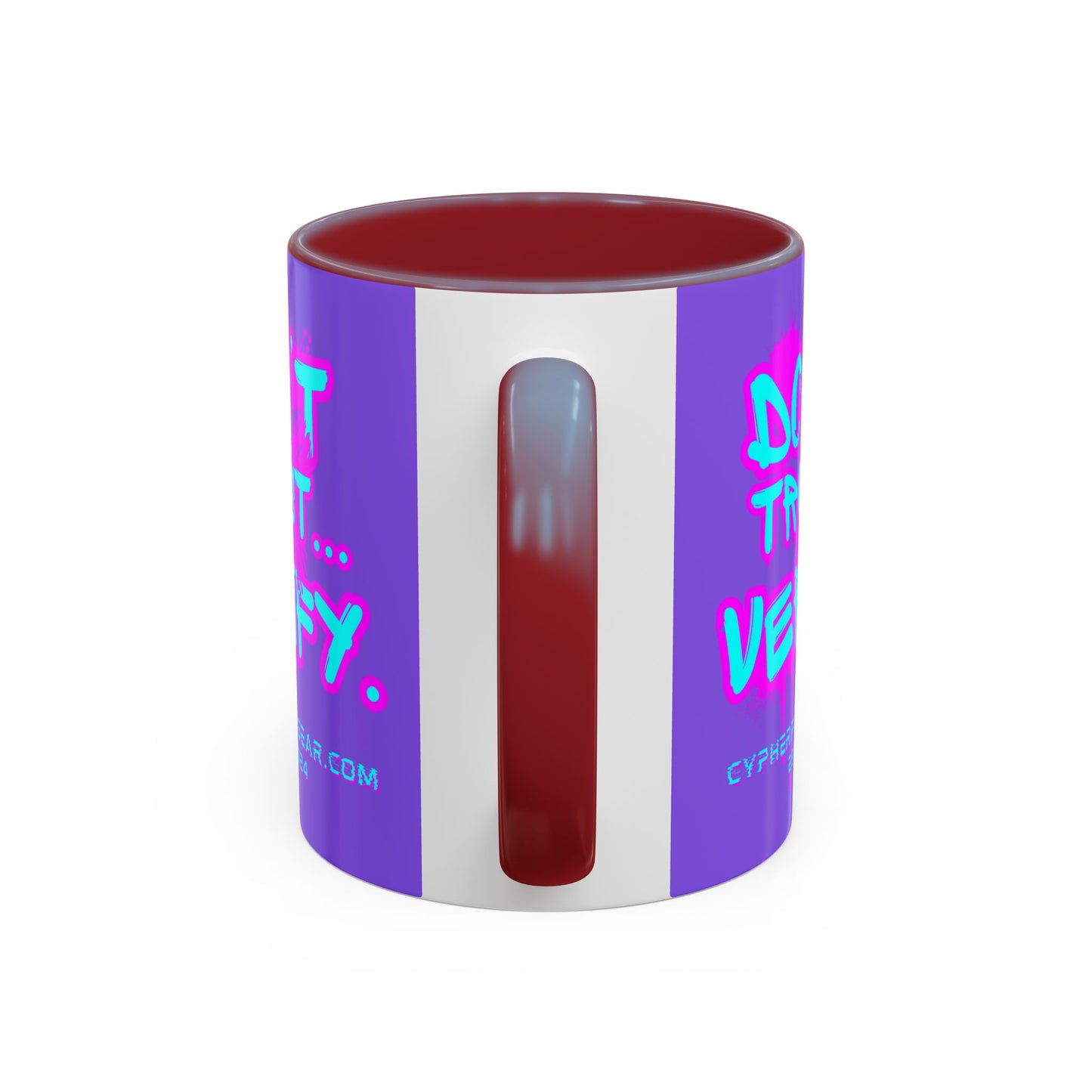 Don't Trust...Verify. Light Purple Accent Mug by cypherpunkgear.com