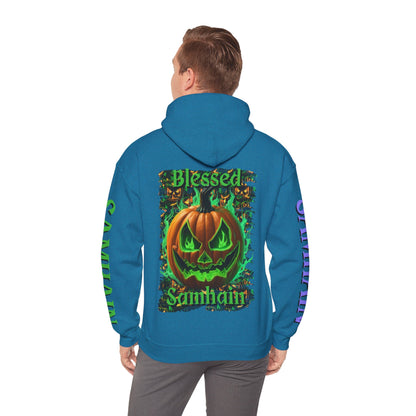 Blessed Samhain Green Jack Hoodie Unisex Hooded Sweatshirt by CreepyCrafts.boo