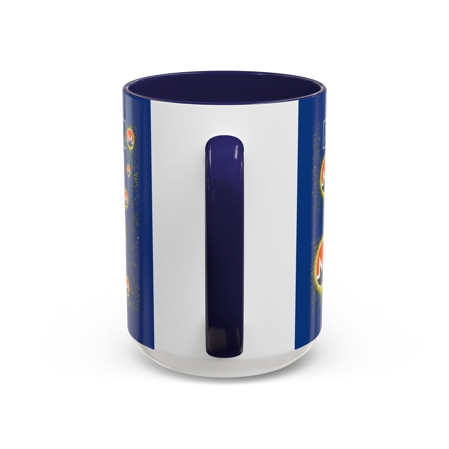 Monero (XMR) don't assume your freedoms are assured Blue Accent Mug by cypherpunkgear.com