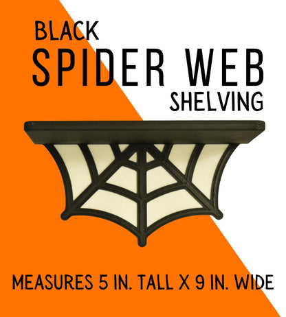 Spider Web Floating Shelf | Spooky Halloween Decor Shelf | 9" Wide x 5" Deep | Made in USA