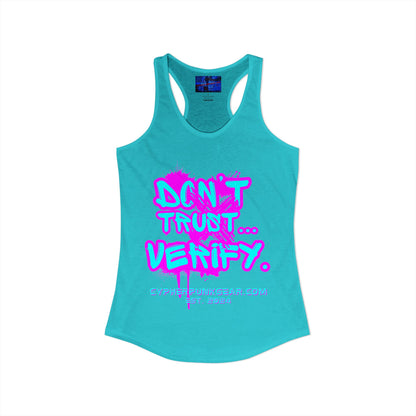 Don't Trust...Verify. Women's Racerback Tank Top by cypherpunkgear.com