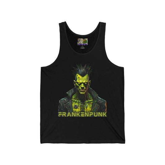 Frankenpunk Unisex Jersey Tank Top by CreepyCrafts.boo