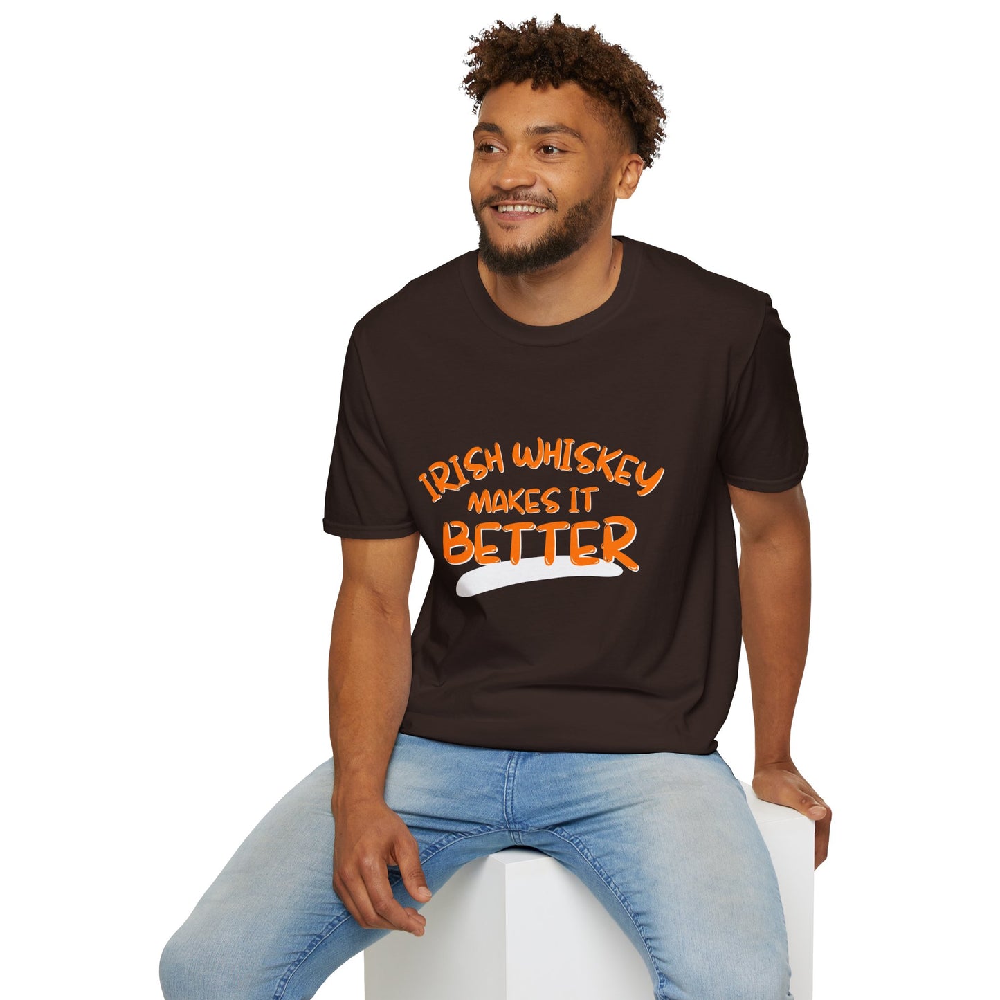 Irish Whiskey makes it better OGfont DKcolors Unisex T-Shirt by cypherpunkgear.com