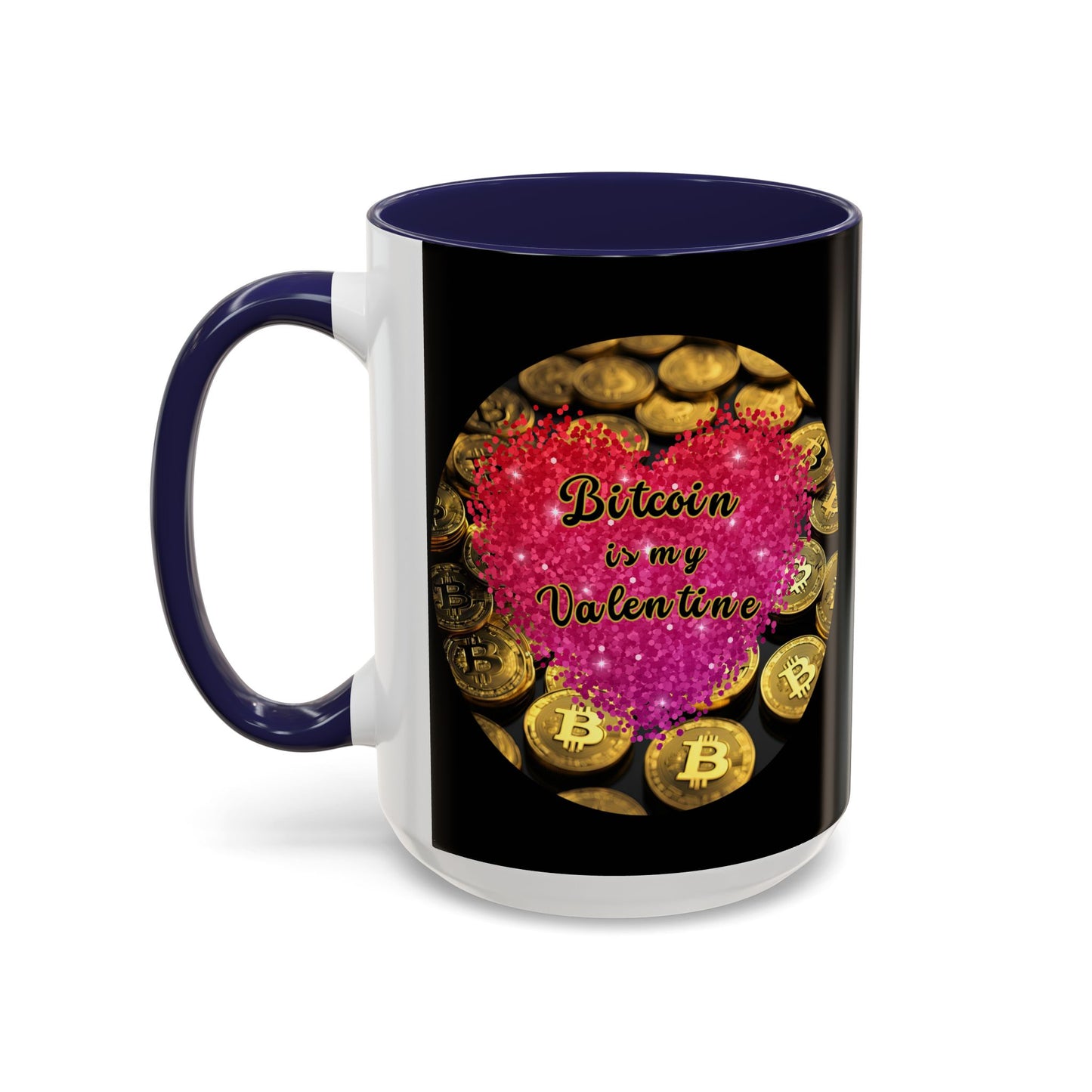Bitcoin is My Valentine Black Accent Mug by cypherpunkgear.com
