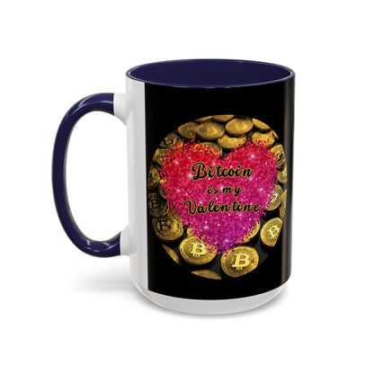 Bitcoin is My Valentine Black Accent Mug by cypherpunkgear.com