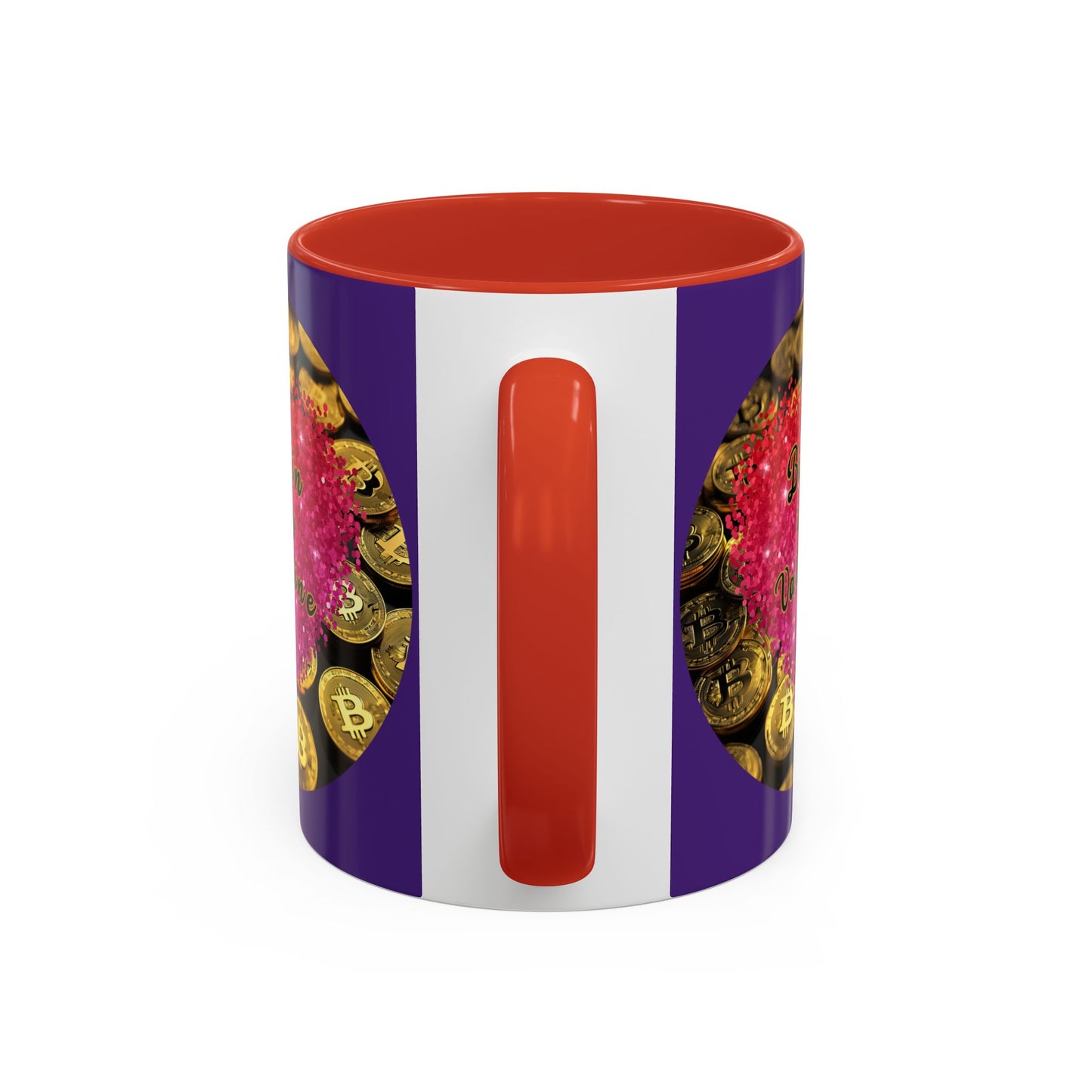 Bitcoin is My Valentine Purple Accent Mug by cypherpunkgear.com