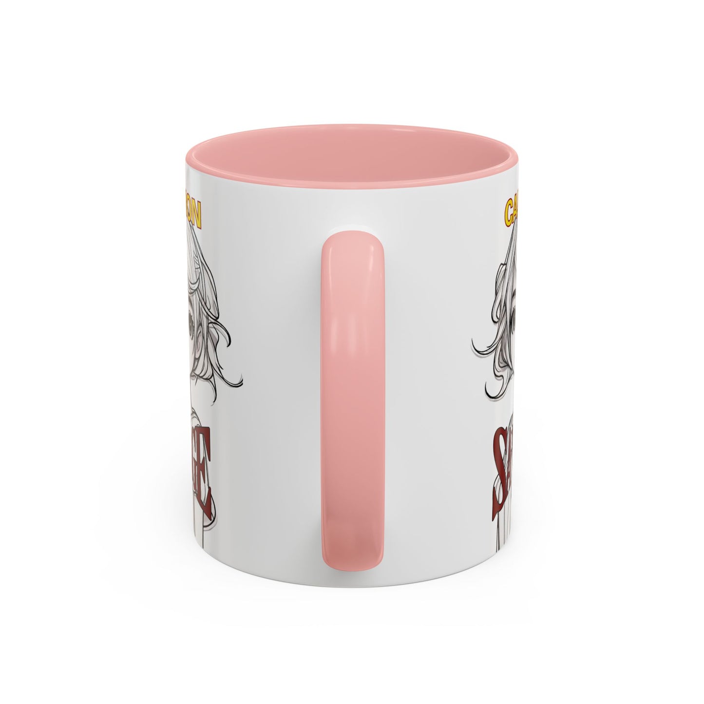 Caution, Savage White Accent Mug by cypherpunkgear.com